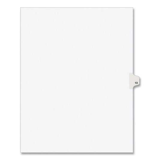 Preprinted Legal Exhibit Side Tab Index Dividers, Avery Style, 10-Tab, 13, 11 x 8.5, White, 25/Pack (11923)