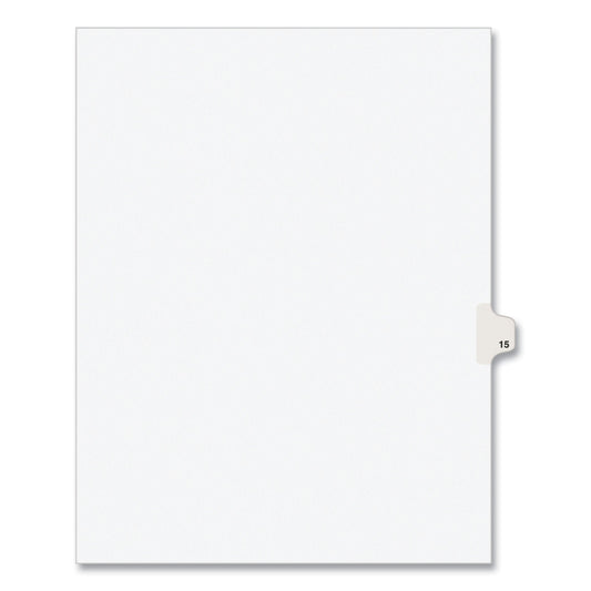 Preprinted Legal Exhibit Side Tab Index Dividers, Avery Style, 10-Tab, 15, 11 x 8.5, White, 25/Pack (11925)