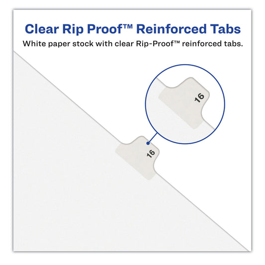 Preprinted Legal Exhibit Side Tab Index Dividers, Avery Style, 10-Tab, 23, 11 x 8.5, White, 25/Pack, (1023) (01023)