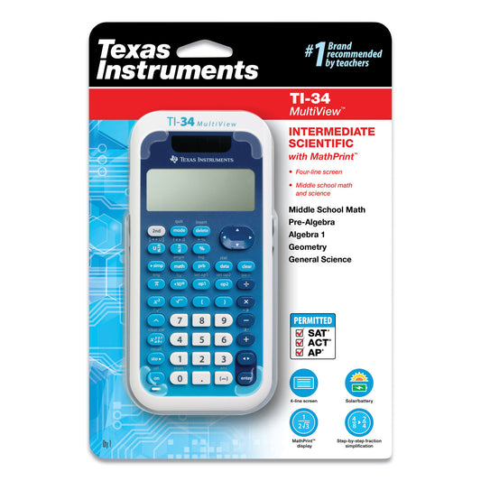 Texas Instruments TI-34 MultiView Scientific Calculator, 16-Digit LCD