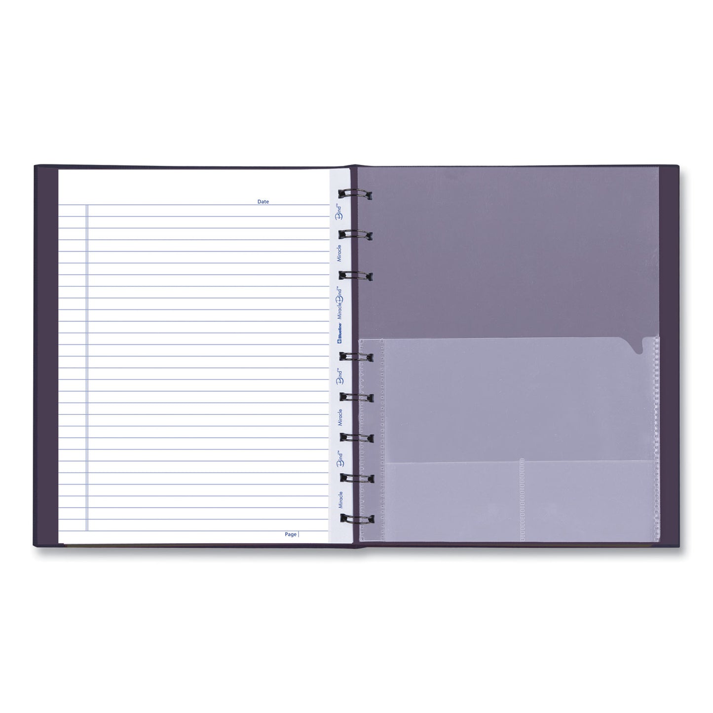 Blueline MiracleBind Notebook, 1-Subject, Medium/College Rule, Purple Cover, (75) 9.25 x 7.25 Sheets (AF915086)