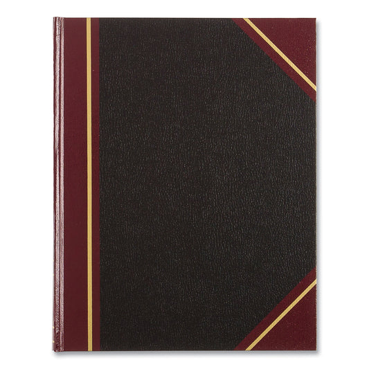 National Paper Texthide Eye-Ease Record Book, Black/Burgundy/Gold Cover, 10.38 x 8.38 Sheets, 150 Sheets/Book (56211)