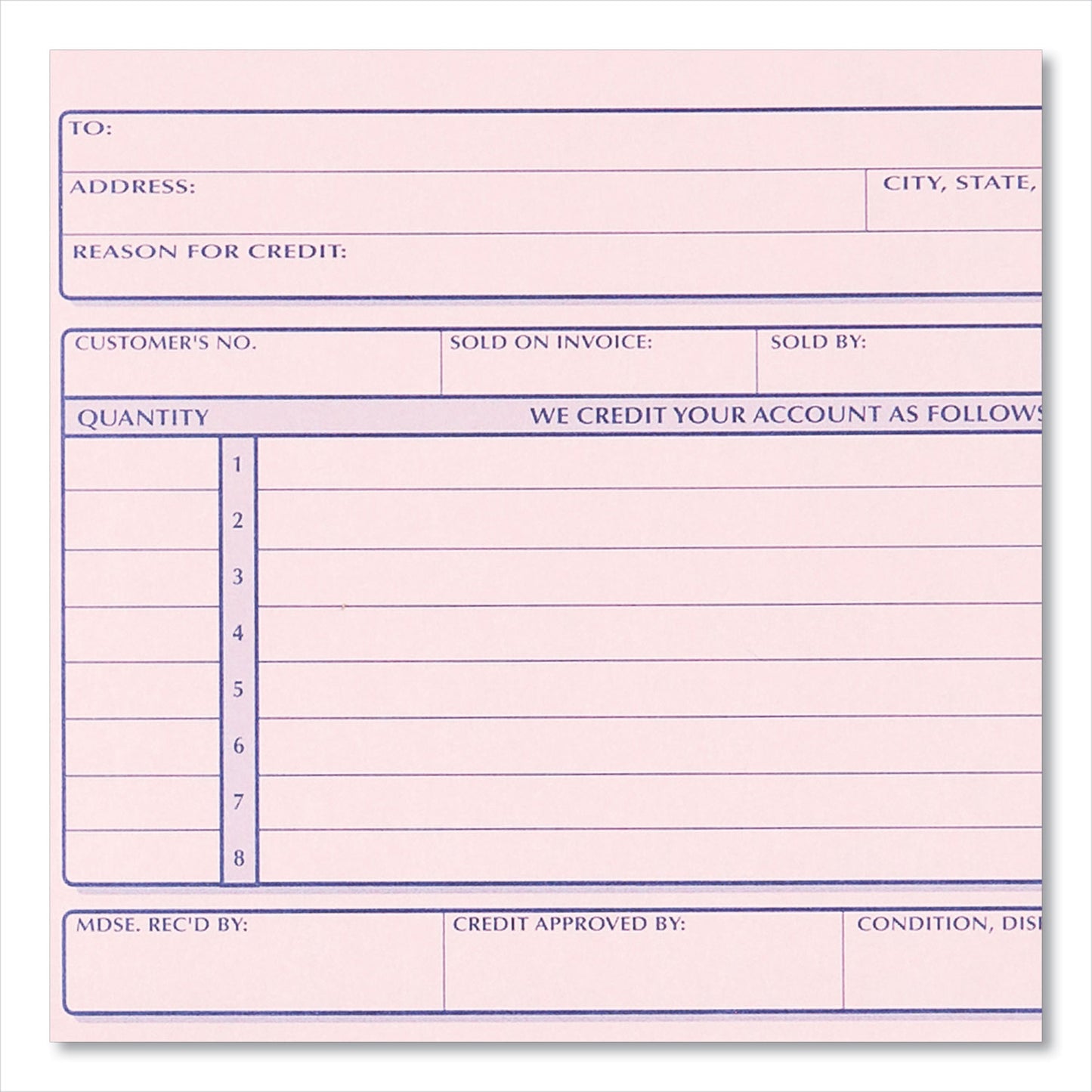 Rediform Credit Memo Book, Three-Part Carbonless, 5.5 x 7.88, 50 Forms Total (7L787)