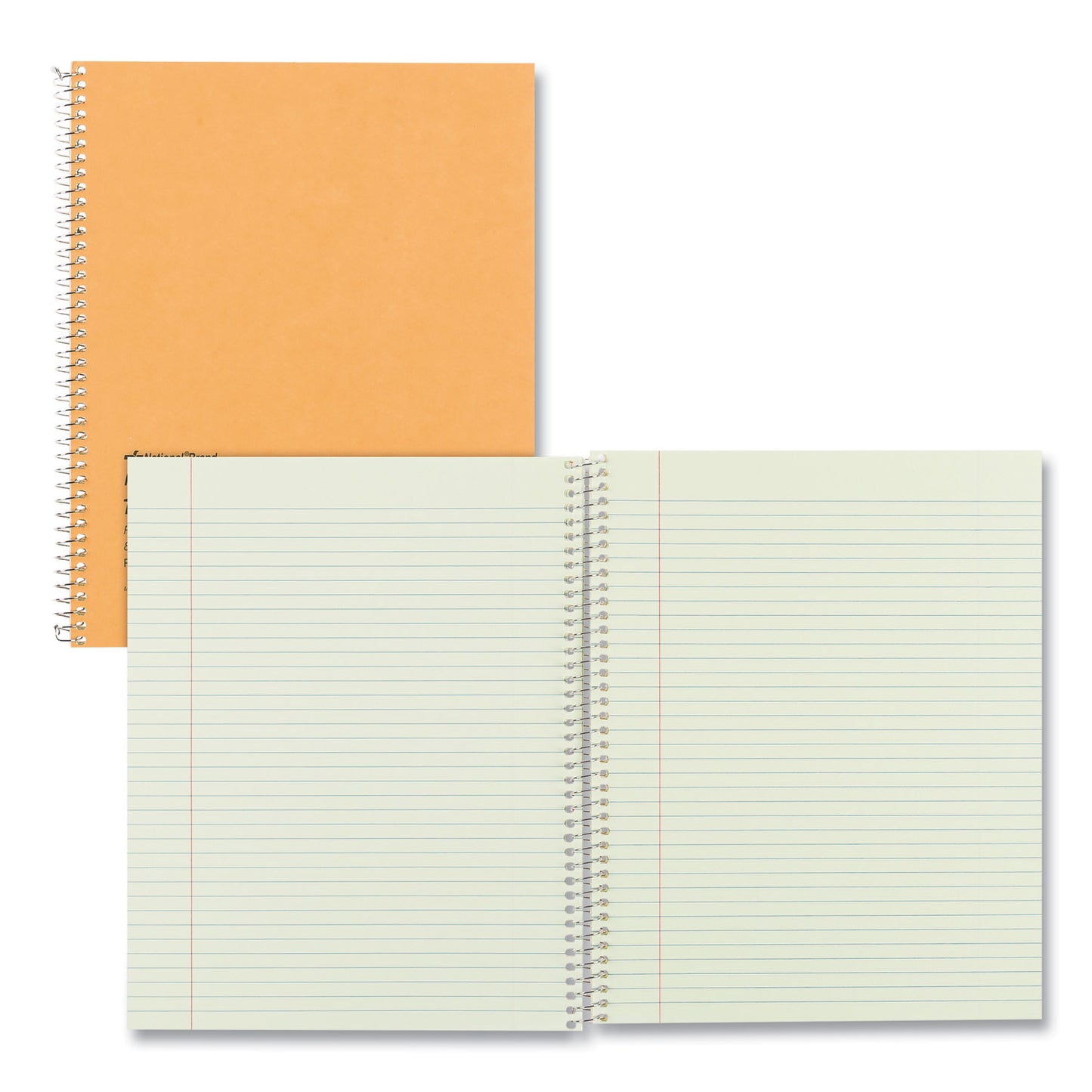 National Paper Single-Subject Wirebound Notebooks, Narrow Rule, Brown Paperboard Cover, (80) 10 x 8 Sheets (33008)