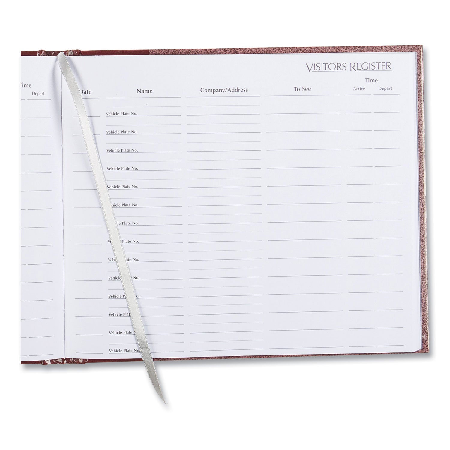 National Paper Hardcover Visitor Register Book, Burgundy Cover, 9.78 x 8.5 Sheets, 128 Sheets/Book (57803)
