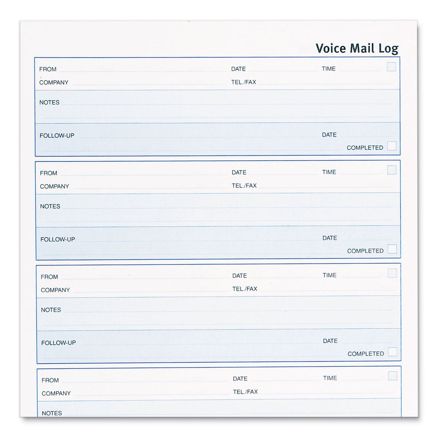 Rediform Follow-up Wirebound Voice Mail Log Book, One-Part (No Copies), 7.5 x 2, 5 Forms/Sheet, 500 Forms Total (51114)