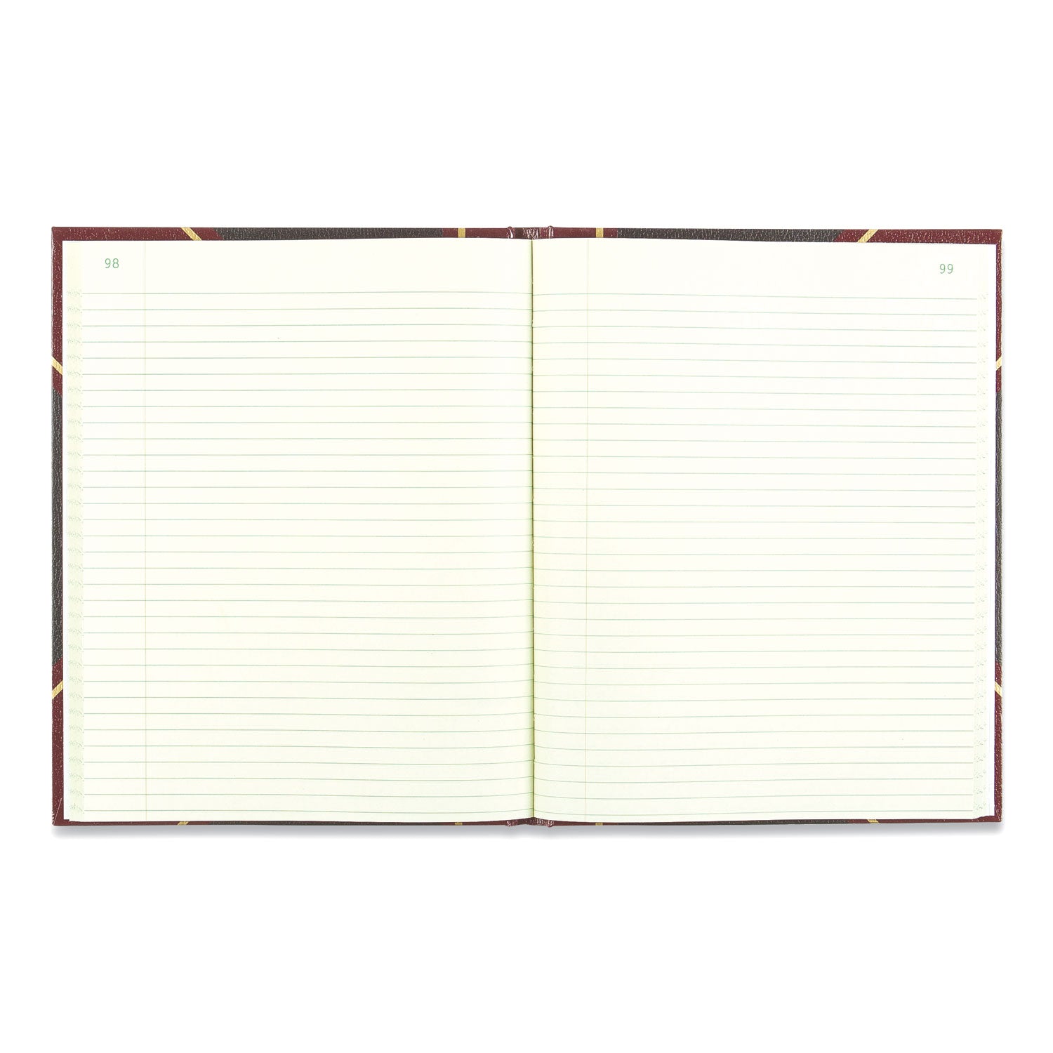 National Paper Texthide Eye-Ease Record Book, Black/Burgundy/Gold Cover, 10.38 x 8.38 Sheets, 300 Sheets/Book (56231)