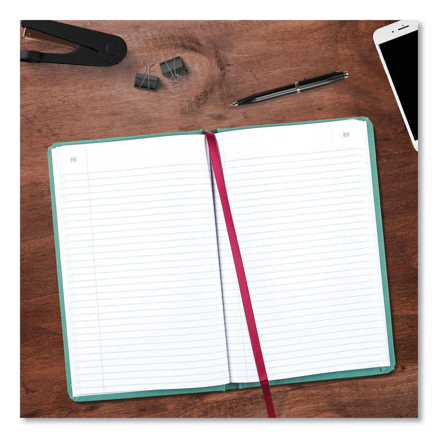 National Paper Tuff Series Record Book, Green Cover, 12 x 7.5 Sheets, 500 Sheets/Book (A66500R)