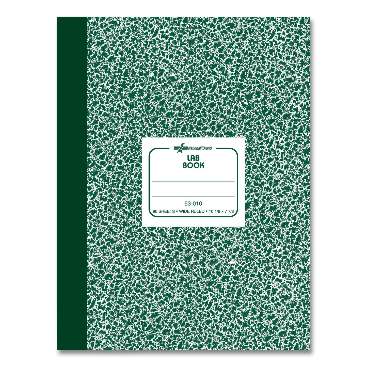 National Paper Lab Notebook, Wide/Legal Rule, Green Marble Cover, (96) 10.13 x 7.88 Sheets (53010)