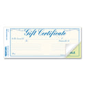 Rediform Gift Certificates with Envelopes, 8.5 x 3.67, Blue/Gold with Blue Border, 25/Pack (98002)