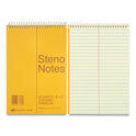 National Paper Standard Spiral Steno Pad, Gregg Rule, Brown Cover, 60 Eye-Ease Green 6 x 9 Sheets (36646)