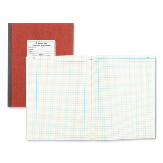 National Paper Computation Notebook, Quadrille Rule (4 sq/in), Brown Cover, (75) 11.75 x 9.25 Sheets (43648)