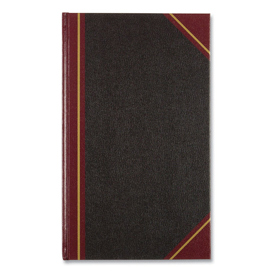 National Paper Texthide Eye-Ease Record Book, Black/Burgundy/Gold Cover, 14.25 x 8.75 Sheets, 300 Sheets/Book (57131)