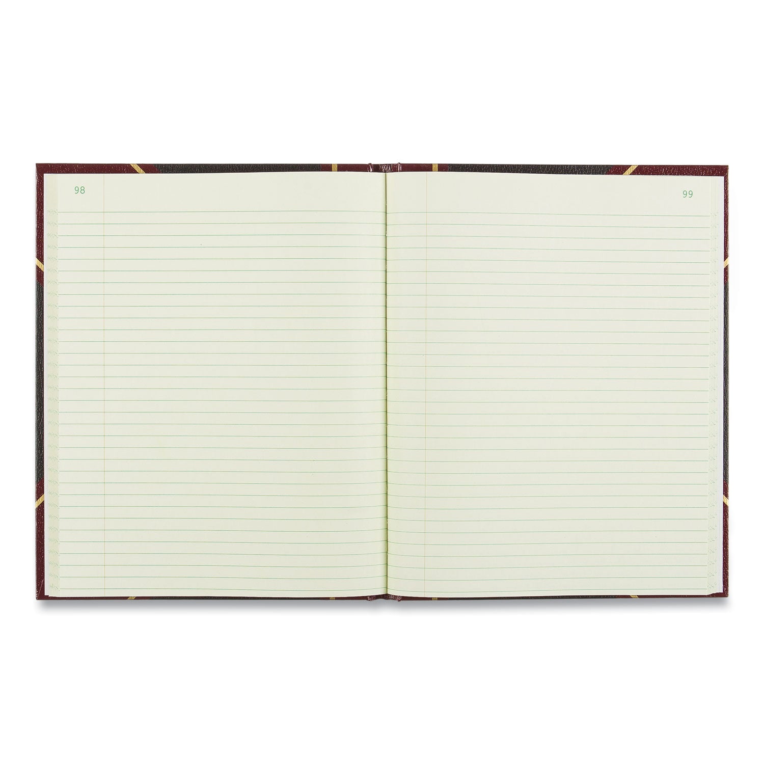 National Paper Texthide Eye-Ease Record Book, Black/Burgundy/Gold Cover, 10.38 x 8.38 Sheets, 150 Sheets/Book (56211)