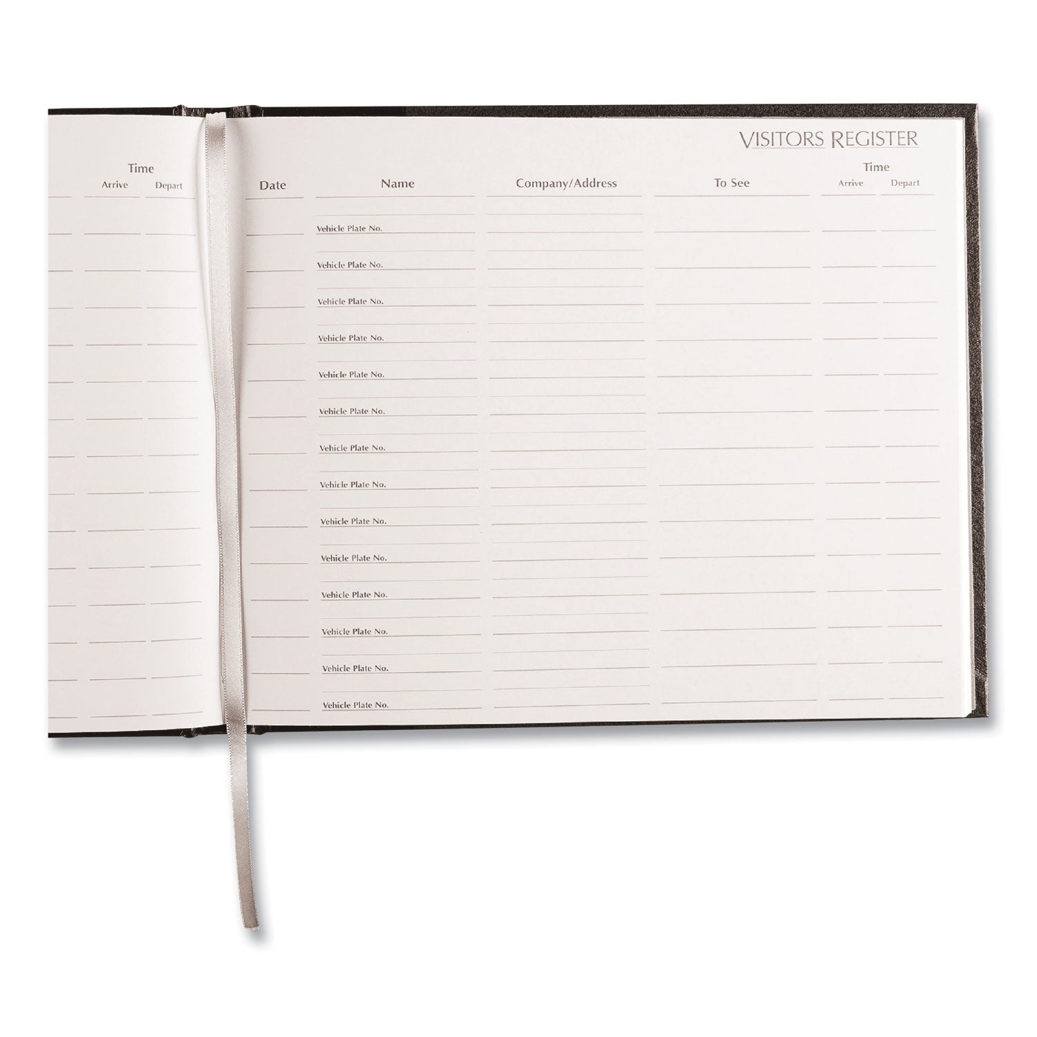 National Paper Hardcover Visitor Register Book, Black Cover, 9.78 x 8.5 Sheets, 128 Sheets/Book (57802)