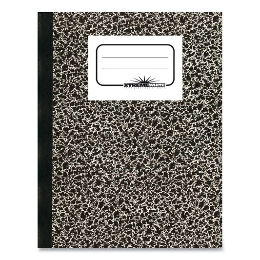 National Paper Composition Book, Medium/College Rule, Black Marble Cover, (80) 10 x 7.88 Sheets (43461)