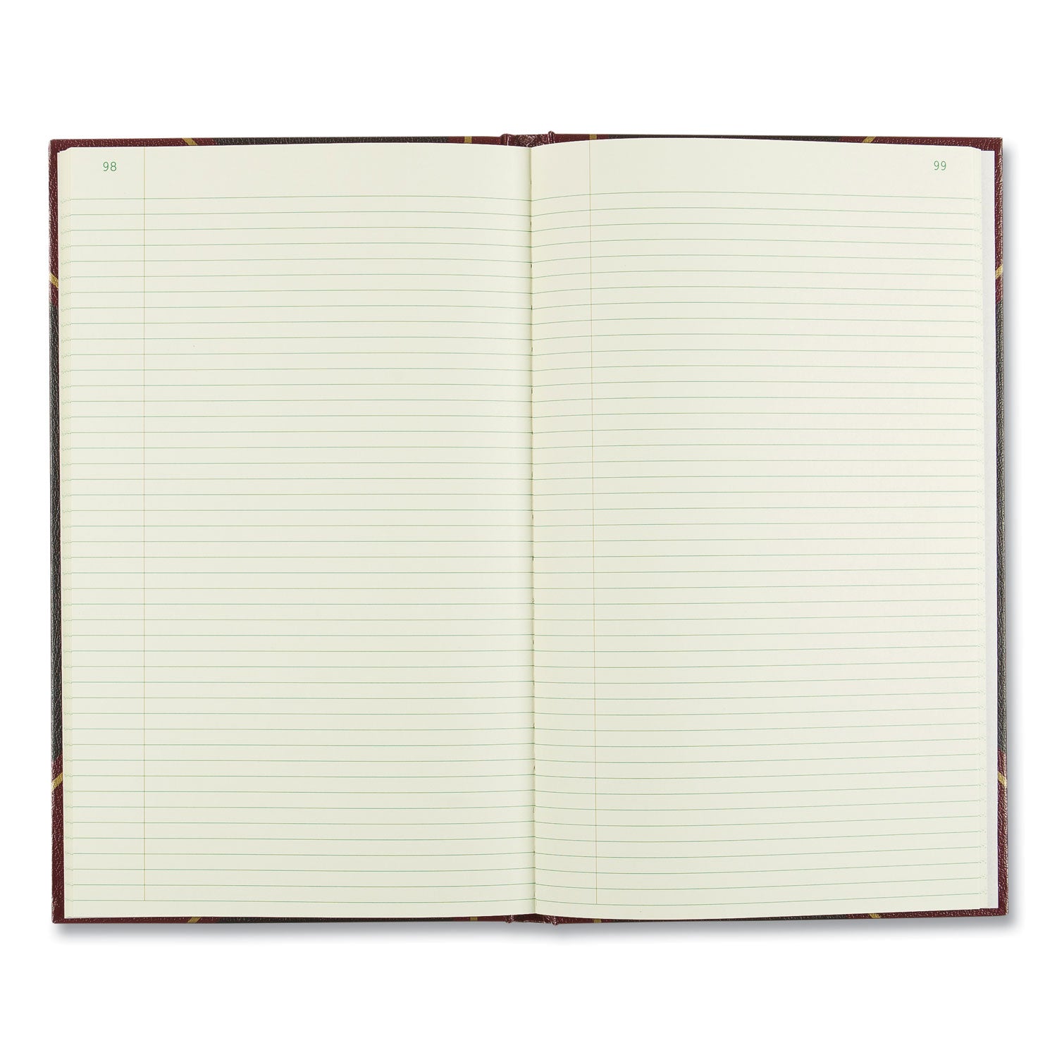 National Paper Texthide Eye-Ease Record Book, Black/Burgundy/Gold Cover, 14.25 x 8.75 Sheets, 300 Sheets/Book (57131)