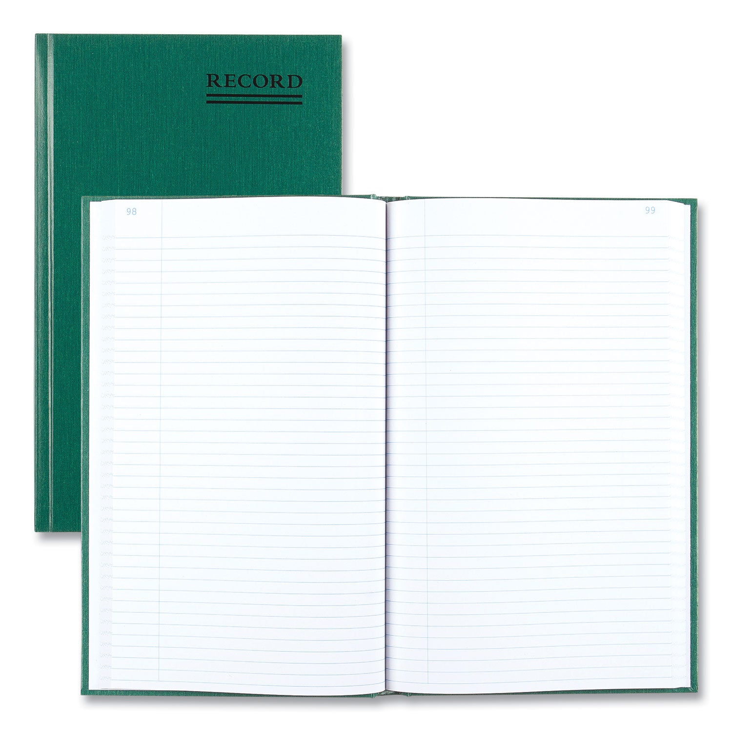 National Paper Emerald Series Account Book, Green Cover, 12.25 x 7.25 Sheets, 300 Sheets/Book (56131)