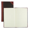 National Paper Texthide Eye-Ease Record Book, Black/Burgundy/Gold Cover, 14.25 x 8.75 Sheets, 300 Sheets/Book (57131)