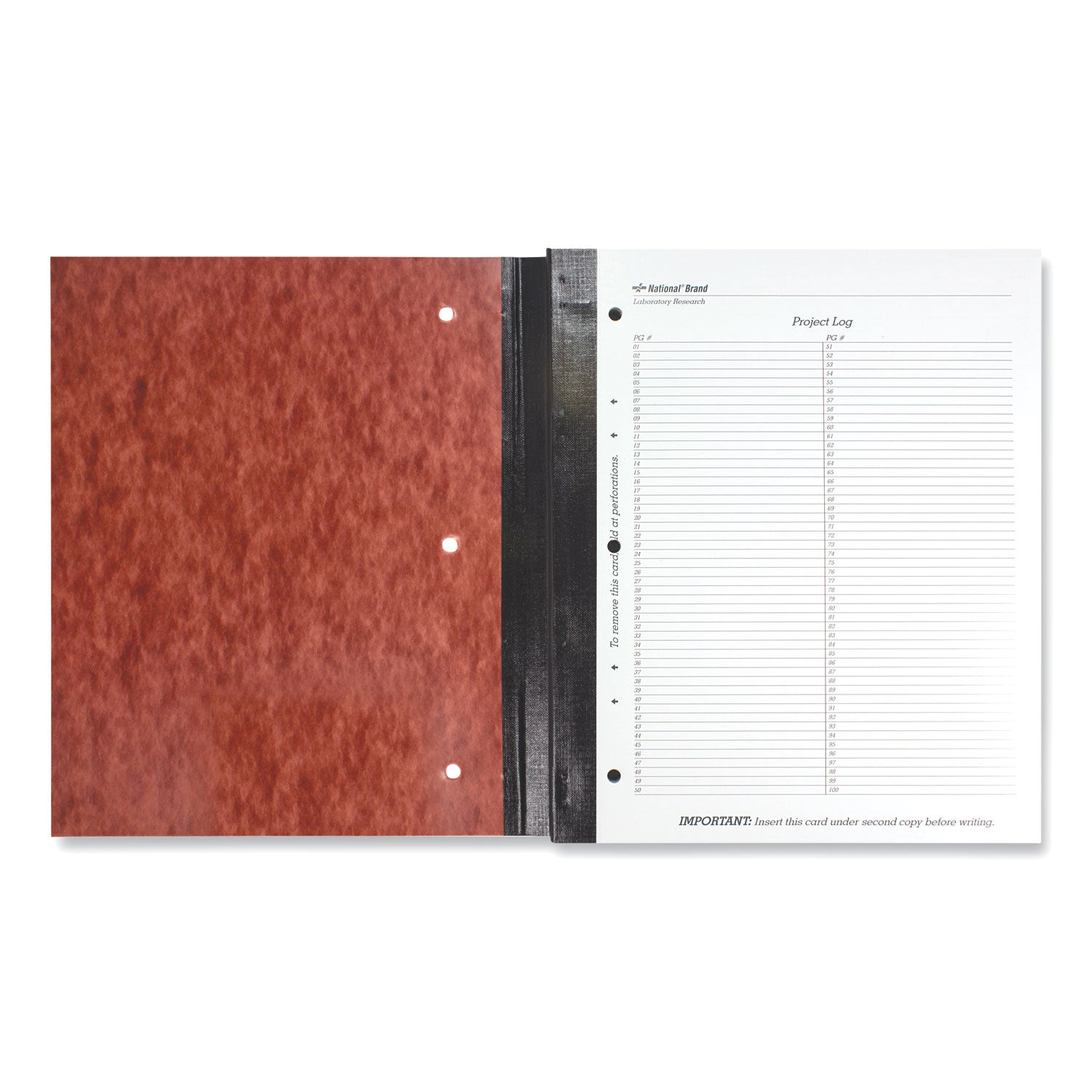 National Paper Duplicate Laboratory Notebooks, Stitched Binding, Quadrille Rule (4 sq/in), Brown Cover, (200) 11 x 9.25 Sheets (43649)