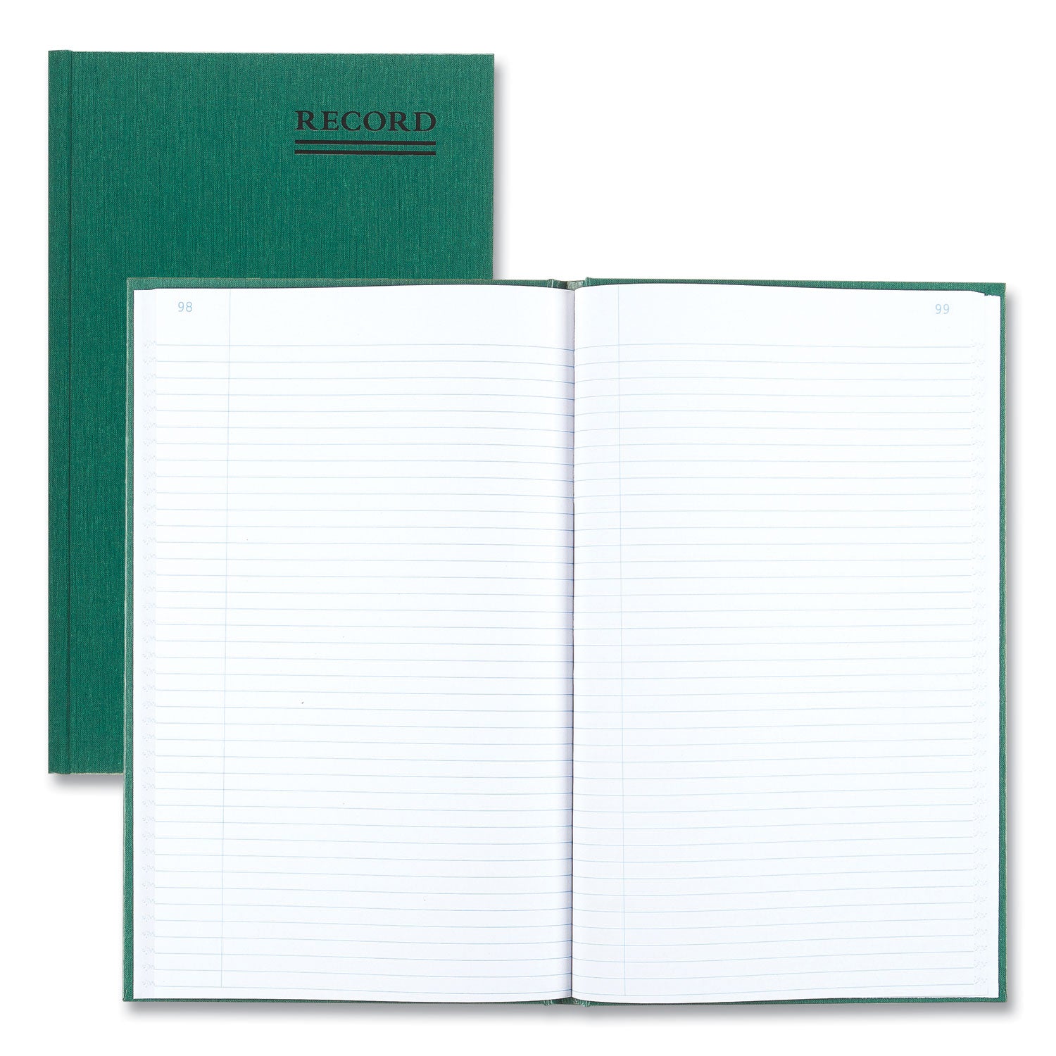 National Paper Emerald Series Account Book, Green Cover, 12.25 x 7.25 Sheets, 150 Sheets/Book (56111)