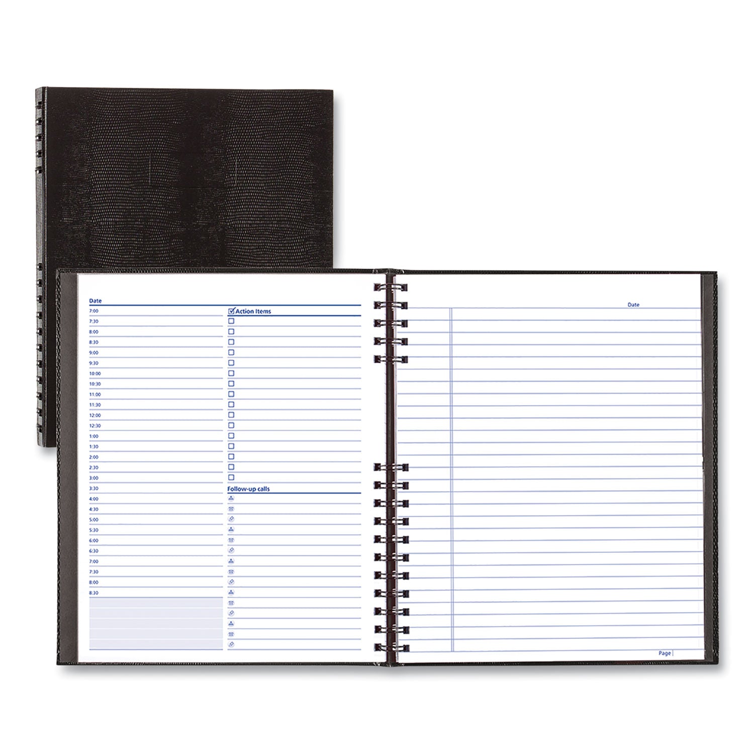 Blueline NotePro Undated Daily Planner, 10.75 x 8.5, Black Cover, Undated (A30C81)