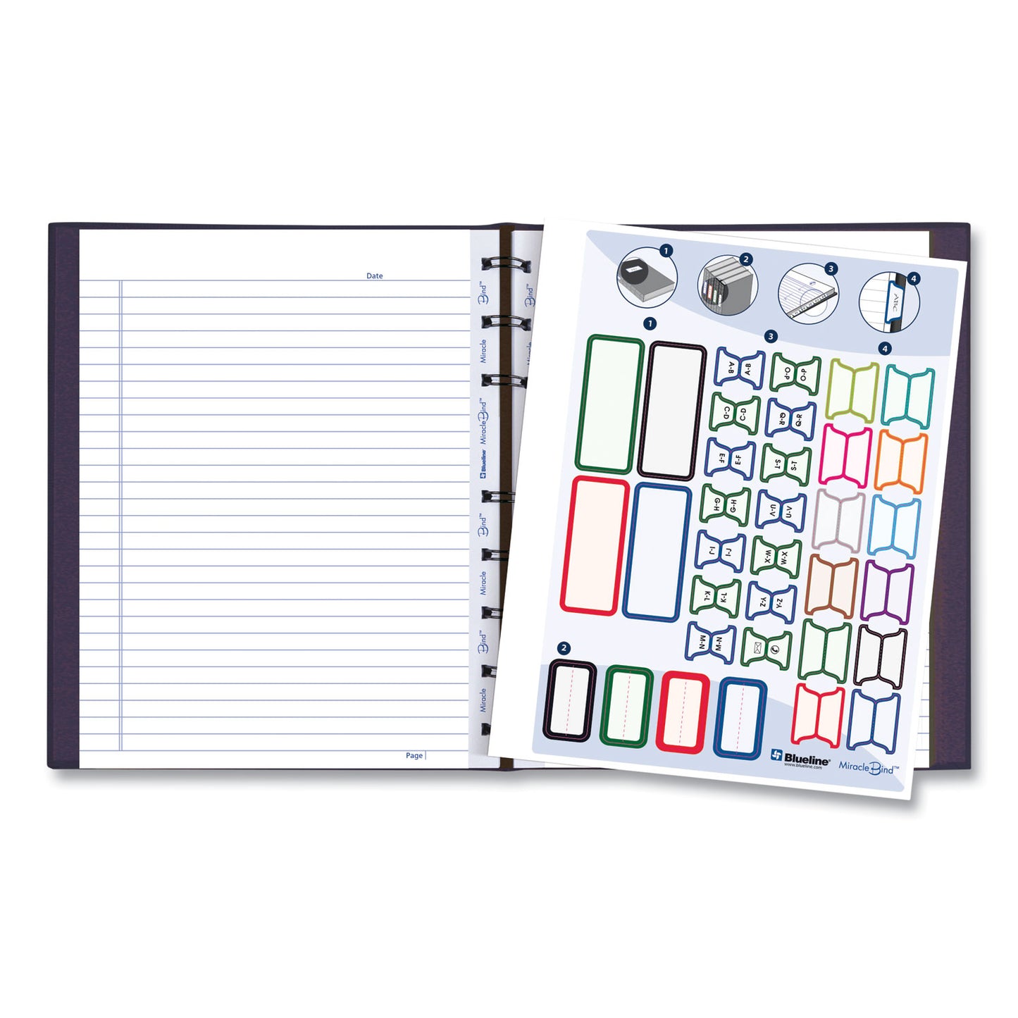 Blueline MiracleBind Notebook, 1-Subject, Medium/College Rule, Purple Cover, (75) 9.25 x 7.25 Sheets (AF915086)