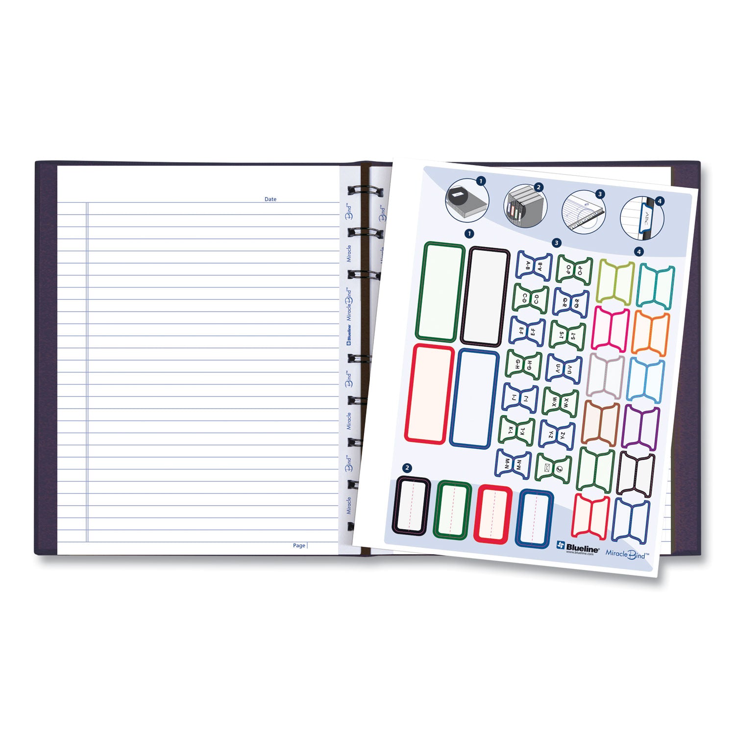 Blueline MiracleBind Notebook, 1-Subject, Medium/College Rule, Purple Cover, (75) 9.25 x 7.25 Sheets (AF915086)