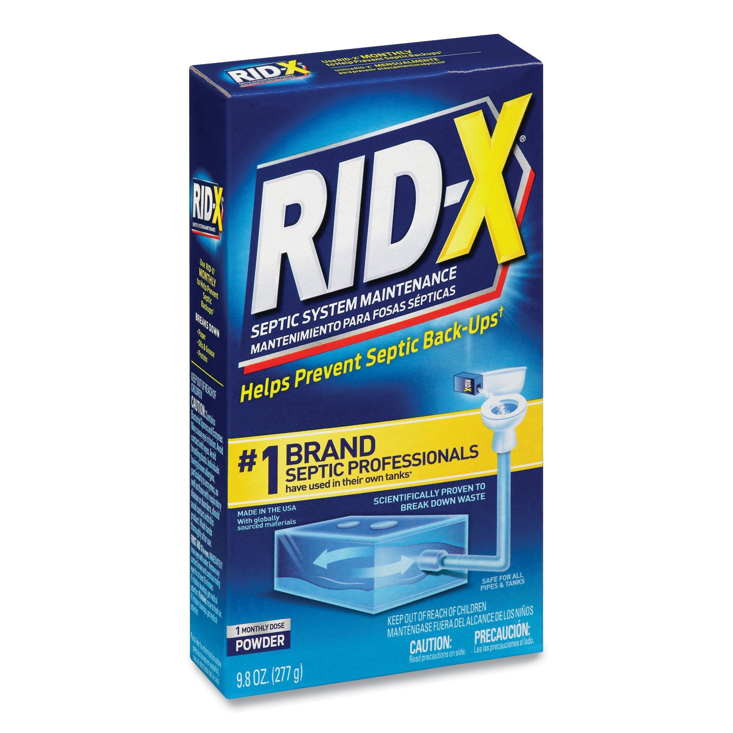 RID-X Septic System Treatment Concentrated Powder, 9.8 oz, 12/Carton (80306)