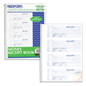 Rediform Spiralbound Unnumbered Money Receipt Book, Three-Part Carbonless, 7 x 2.75, 4 Forms/Sheet, 120 Forms Total (S16444WCL)