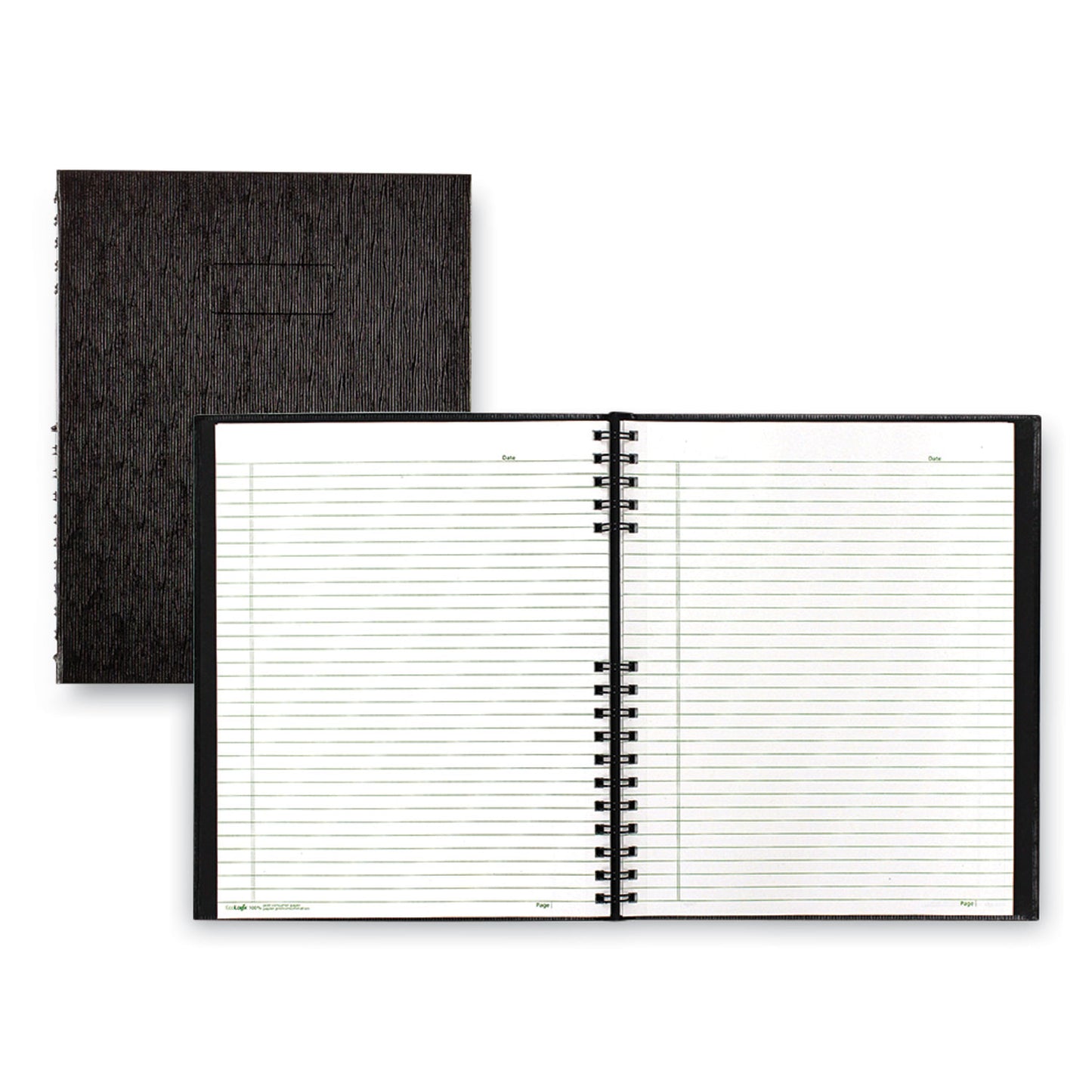 Blueline EcoLogix NotePro Executive Notebook, 1-Subject, Medium/College Rule, Black Cover, (100) 11 x 8.5 Sheets (A10200EBLK)