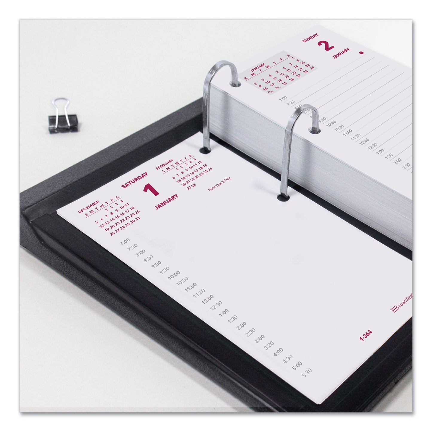 Brownline Daily Calendar Pad Refill, 6 x 3.5, White/Burgundy/Gray Sheets, 12-Month (Jan to Dec): 2025 (C2R)