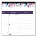 Blueline Passion Monthly Deskpad Calendar, Floral Artwork, 22 x 17, White/Multicolor Sheets, Black Binding, 12-Month (Jan-Dec): 2025 (C194113)