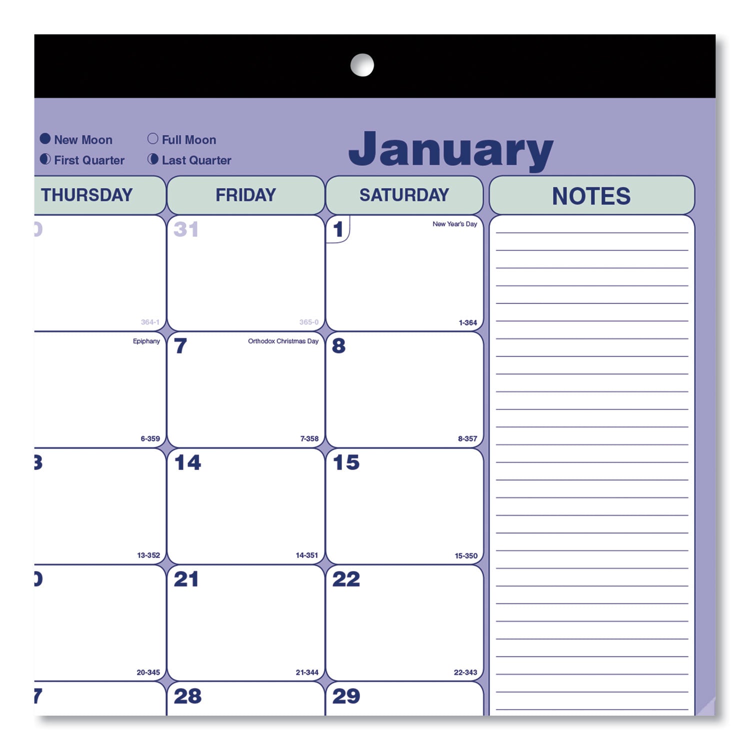 Brownline Monthly Desk Pad Calendar, 17.75 x 10.88, White/Blue/Green Sheets, Black Binding, Clear Corners, 12-Month (Jan to Dec): 2025 (C181700)