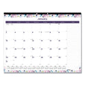Blueline Passion Monthly Deskpad Calendar, Floral Artwork, 22 x 17, White/Multicolor Sheets, Black Binding, 12-Month (Jan-Dec): 2025 (C194113)