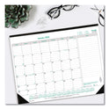 Brownline EcoLogix Monthly Desk Pad Calendar, 22 x 17, White/Green Sheets, Black Binding/Corners, 12-Month (Jan to Dec): 2025 (C177437)