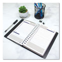 Blueline DuraGlobe Daily Planner, 30-Minute Appointments, 8 x 5, Black Soft Cover, 12-Month (Jan to Dec): 2025 (C21021T)