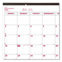 Brownline Monthly Desk Pad Calendar, 22 x 17, White/Burgundy Sheets, Black Binding, Black Corners, 12-Month (Jan to Dec): 2025 (C1731)