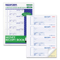 Rediform Durable Hardcover Numbered Money Receipt Book, Two-Part Carbonless, 6.88 x 2.75, 4 Forms/Sheet, 300 Forms Total (S1654NCR)