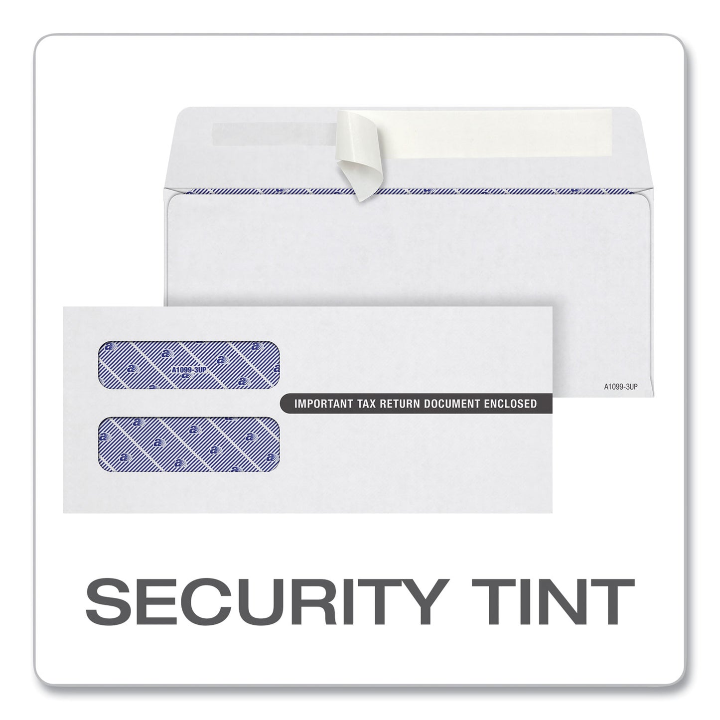 TOPS 1099 Double Window Envelope, Commercial Flap, Self-Adhesive Closure, 3.75 x 8.75, White, 24/Pack (2222PS3)