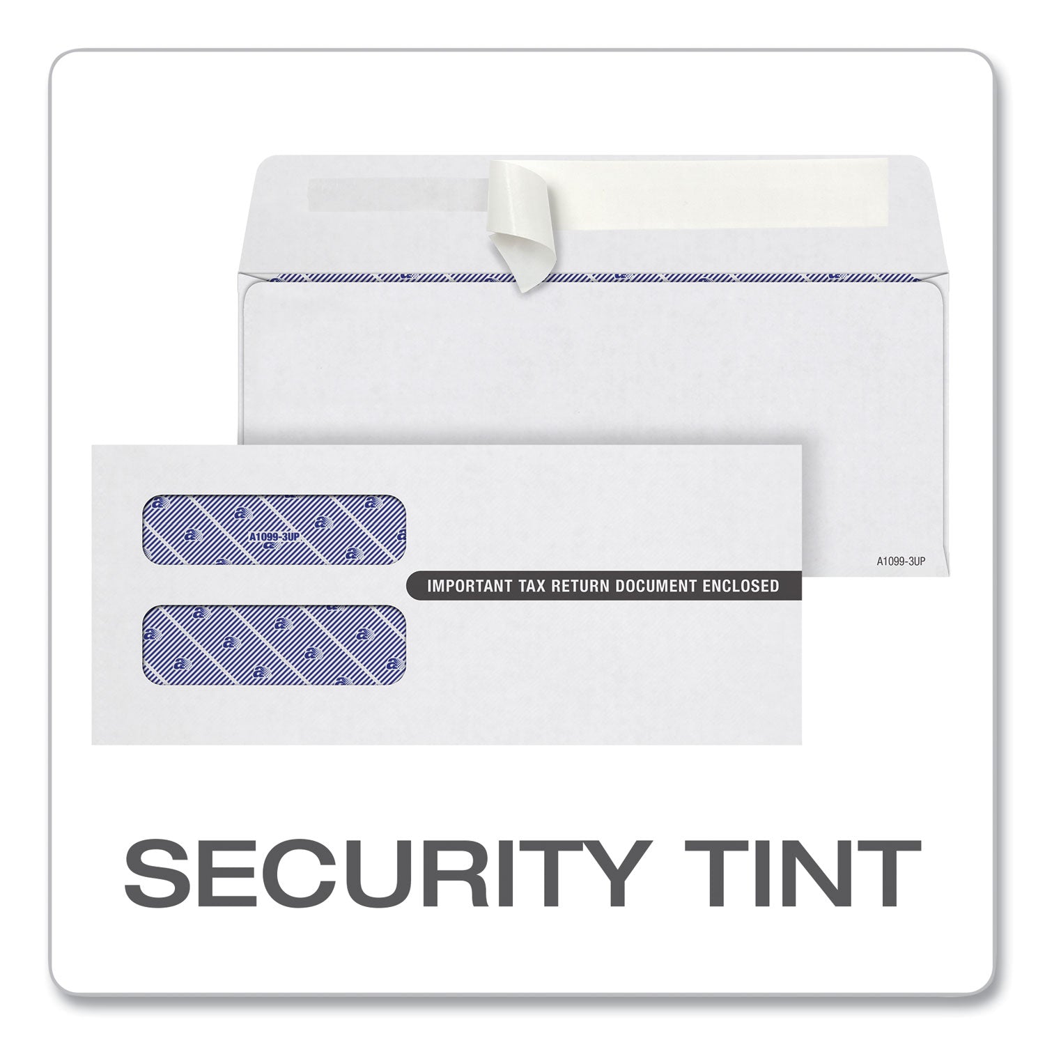 TOPS 1099 Double Window Envelope, Commercial Flap, Self-Adhesive Closure, 3.75 x 8.75, White, 24/Pack (2222PS3)