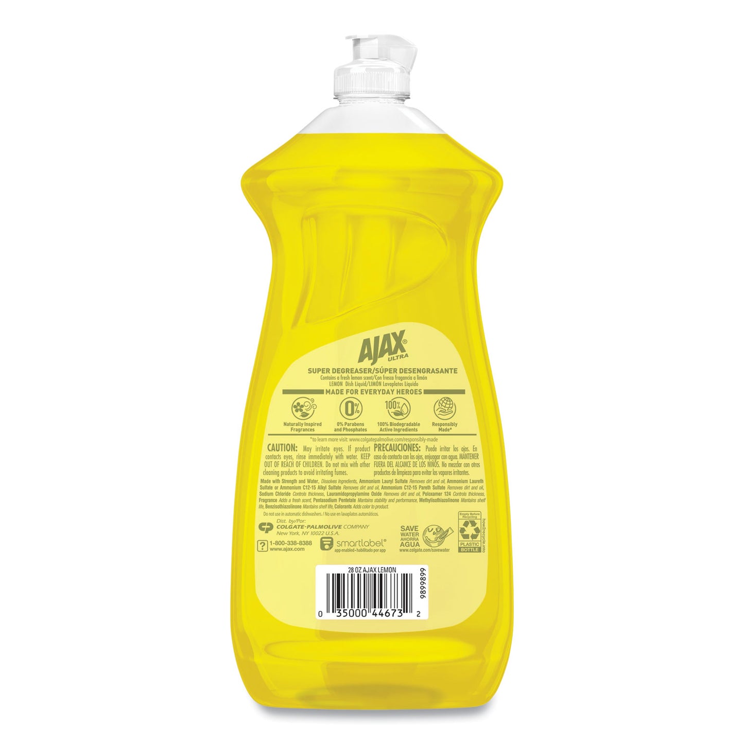 Ajax Dish Detergent, Lemon Scent, 28 oz Bottle (144673)