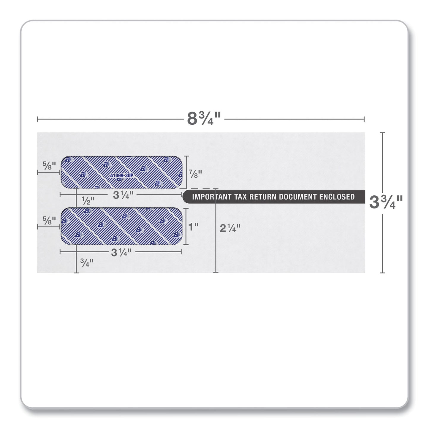 TOPS 1099 Double Window Envelope, Commercial Flap, Self-Adhesive Closure, 3.75 x 8.75, White, 24/Pack (2222PS3)