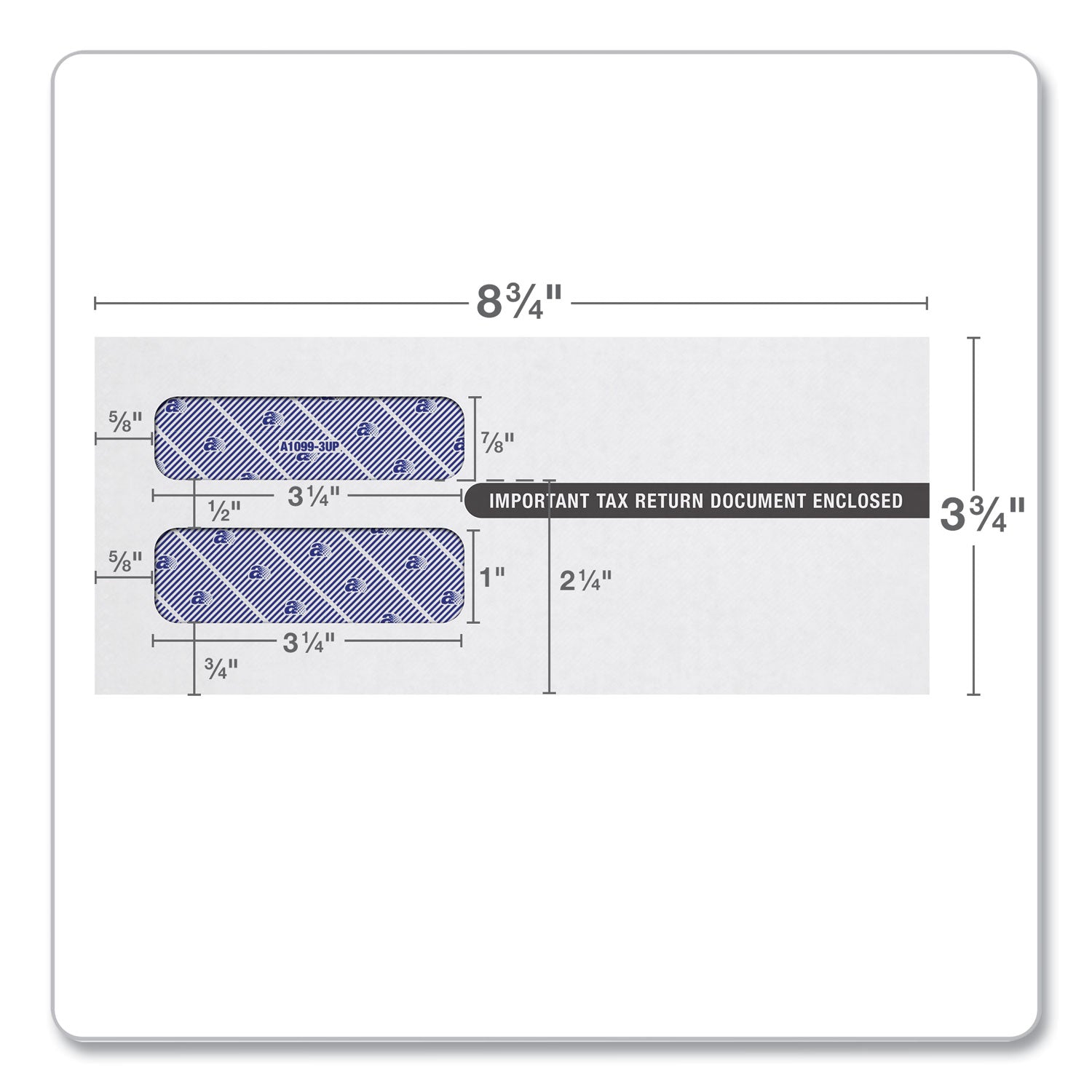 TOPS 1099 Double Window Envelope, Commercial Flap, Self-Adhesive Closure, 3.75 x 8.75, White, 24/Pack (2222PS3)