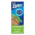 Ziploc Resealable Sandwich Bags, 6.5" x 5.88", Clear, 40 Bags/Box, 12 Boxes/Carton (315882)