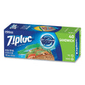 Ziploc Resealable Sandwich Bags, 6.5" x 5.88", Clear, 40 Bags/Box, 12 Boxes/Carton (315882)