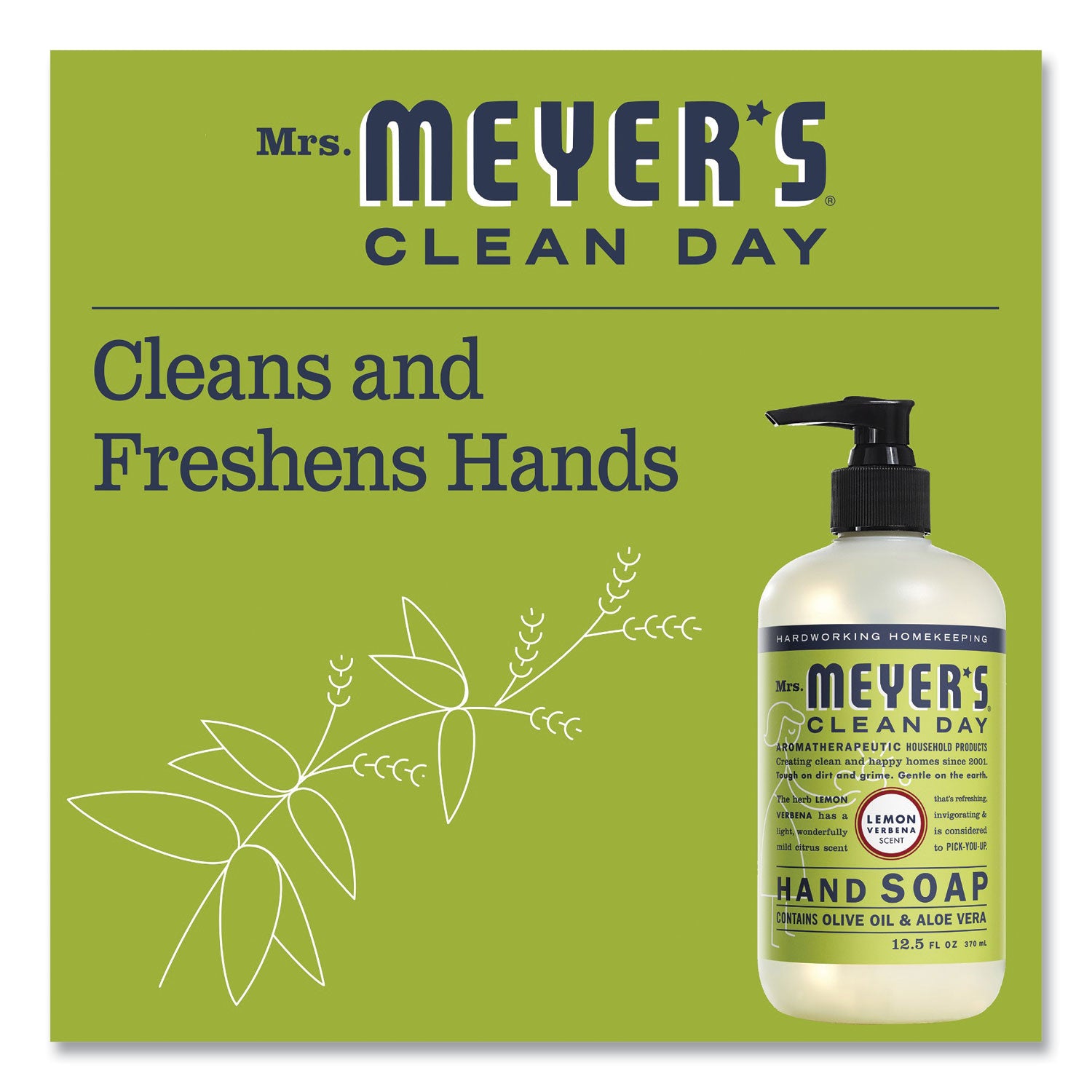 s Clean Day Liquid Hand Soap, Lemon Verbena Scent, 12.5 oz (373205EA)