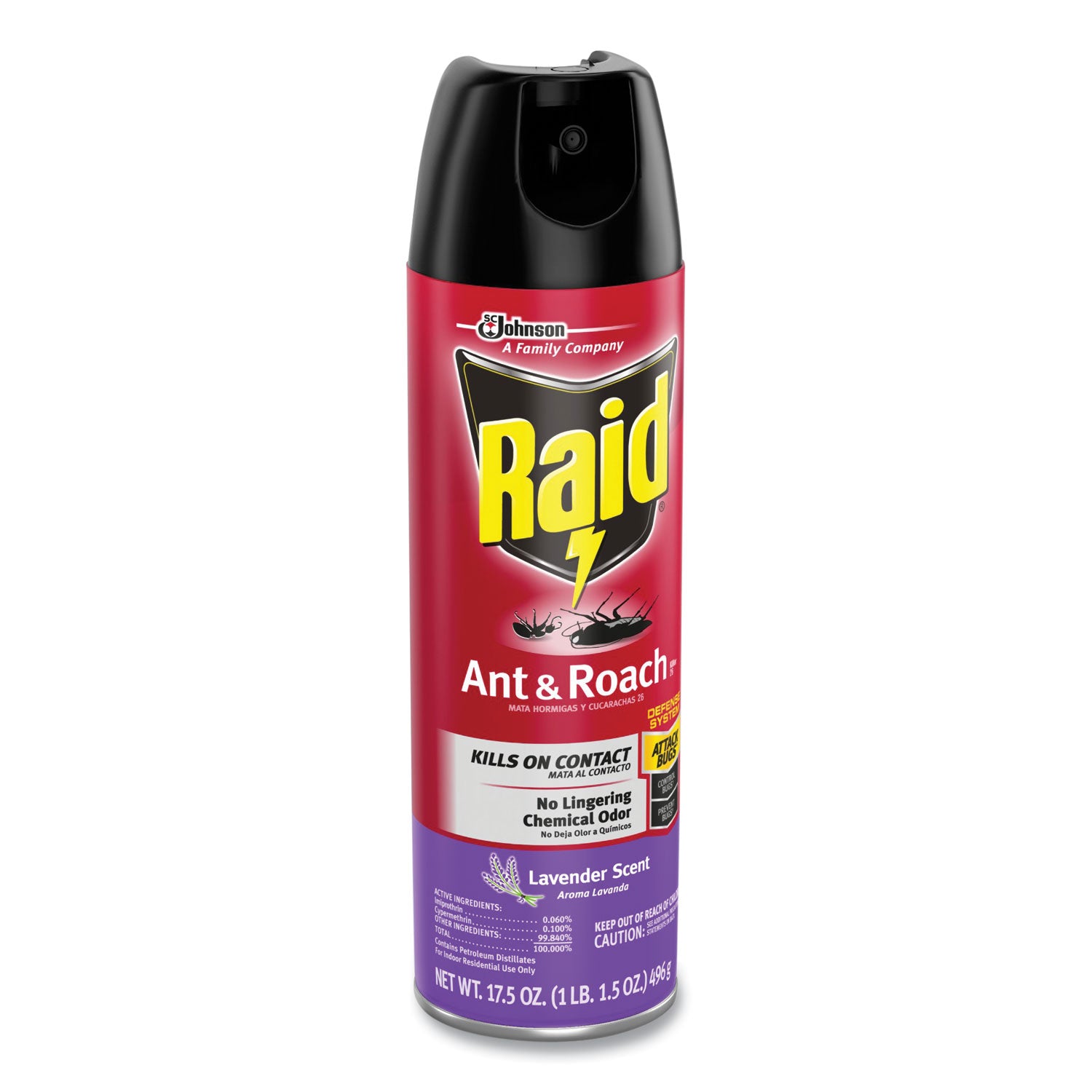 Raid Ant and Roach Killer, 17.5 oz Aerosol Spray, Lavender (334632EA)