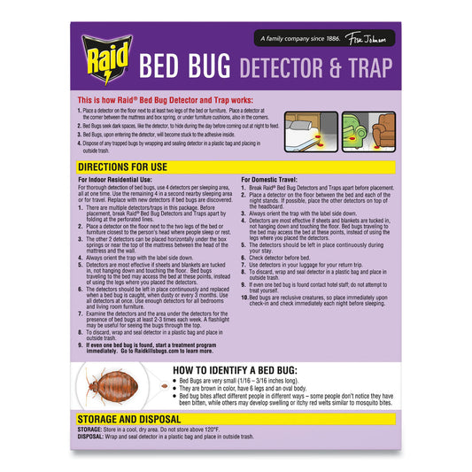 Raid Bed Bug Detector and Trap, 0.19 lb Trap, 8 Traps (674798EA)