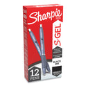 Sharpie S-Gel Fashion Barrel Gel Pen, Retractable, Medium 0.7 mm, Black Ink, Frost Blue Barrel, Dozen (2126232)